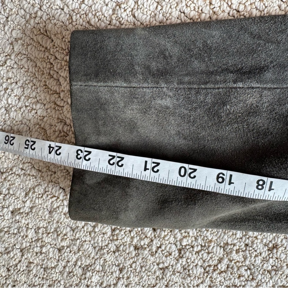 Banana Republic Olive Brown Suede Leather Single Breasted Jacket Coat - Picture 9 of 11